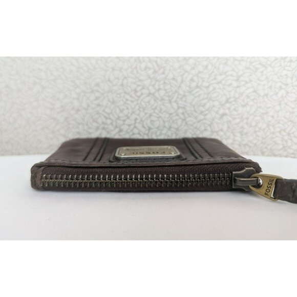 Fossil "Long Live Vintage" Small Keychain Coin Purse Pouch Wallet Leather Brown - Picture 3 of 12